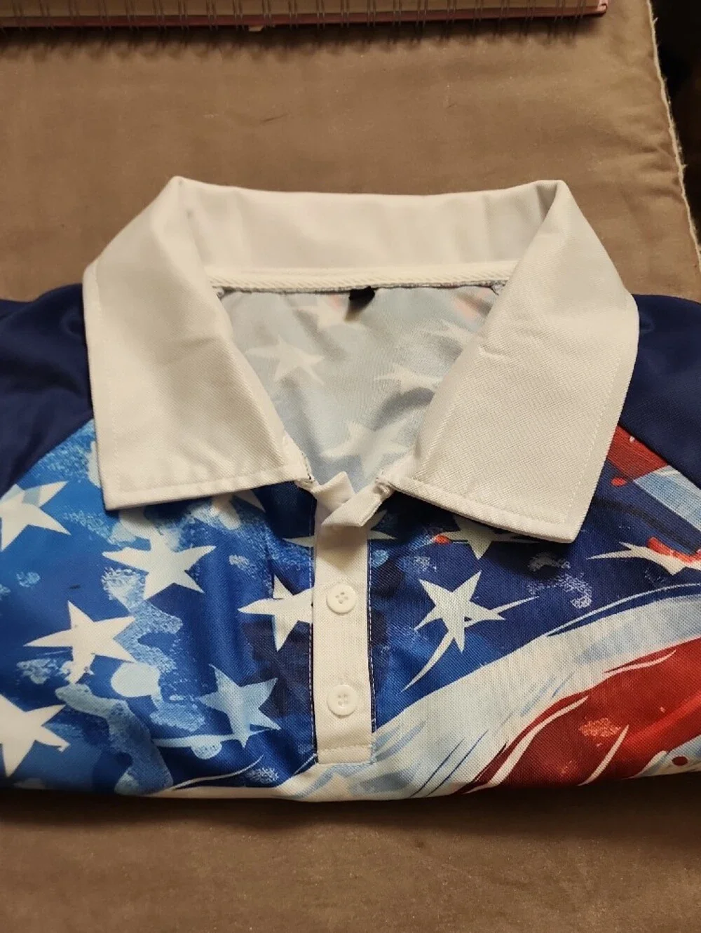 American Flag Swim Trunks With The Polo To Match- Blue White Red